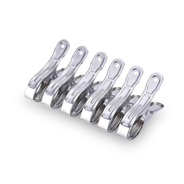 10 Pcs Premium Stainless Steel Drying Clip Windproof Steel Cloth Clip Laundry Drying Metal Peg Pin Hanger Klip Baju