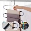 Stainless Steel 5 Layers Anti-Slip S Type Pant Magic Hanger Multi Function Trousers Clothes Hanger Penyangkut Tudung