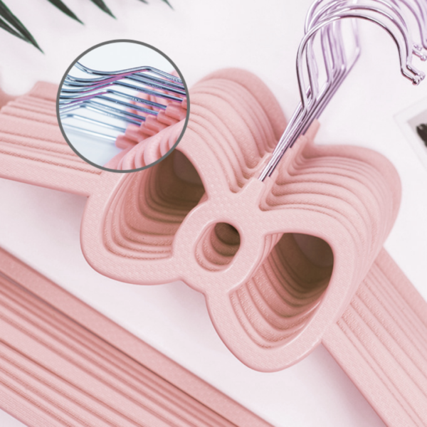 Premium Non-slip Plastic Hangers Pink Love Shape Wardrobe Storage Pink Hanger Love Hanger Ribbon Hanger