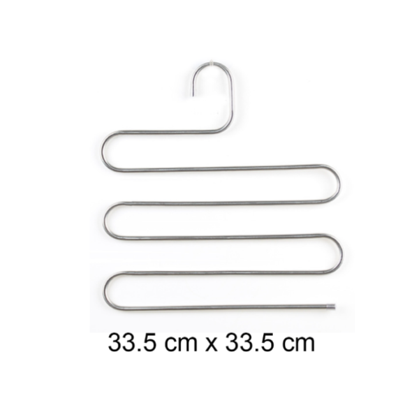 Stainless Steel 5 Layers Anti-Slip S Type Pant Magic Hanger Multi Function Trousers Clothes Hanger Penyangkut Tudung