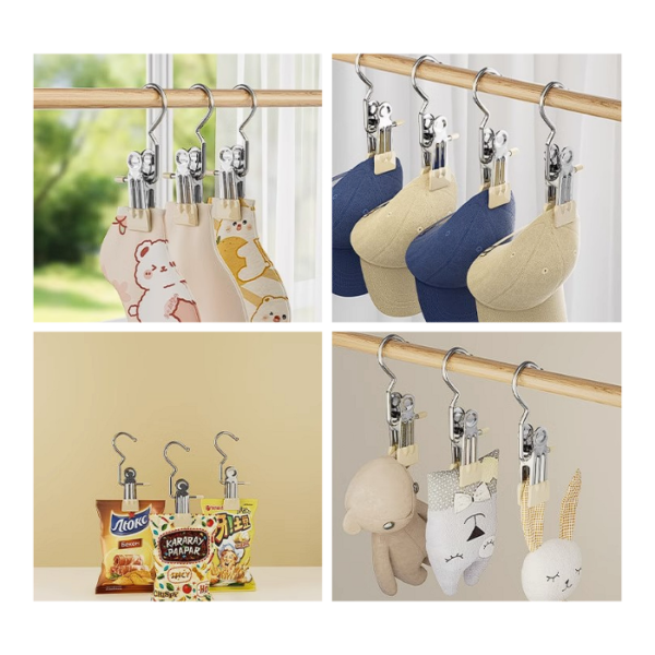 Multifunctional Single Hook Clip With Hook Clip for Pants and skirts, drying clip, hook clip, hat storage clip