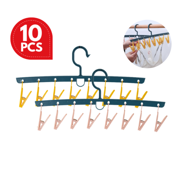 8 Clip Clothes Stackable Hanger Underwear Socks Drying Hanger Drying Rack