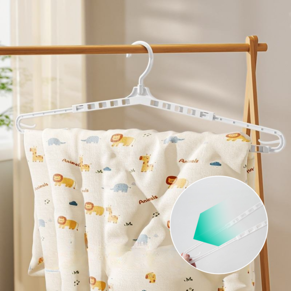 Retractable Clothes Hanger Plastic Seamless Extendable Rotatable Clothes Support For Towel Space Saver