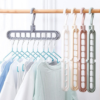 Space-Saver Nine Holes Rotating Hanger Magic Multi-function Folding Clothes Hanger Drying Space saving