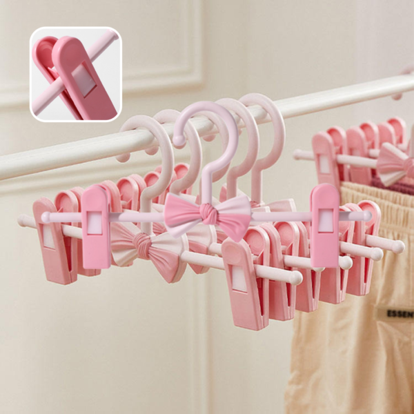 Children'Non-slip Hanger Trouser Clip Adjustable Seamless Trouser Rack Household Hanger Kid Hanger Pant Hanger