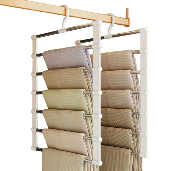 Stainless Steel Foldable Ladder Trouser Rack Multi-Layer Pants Hangers for Home Travel Household Stainless SteelOrganize