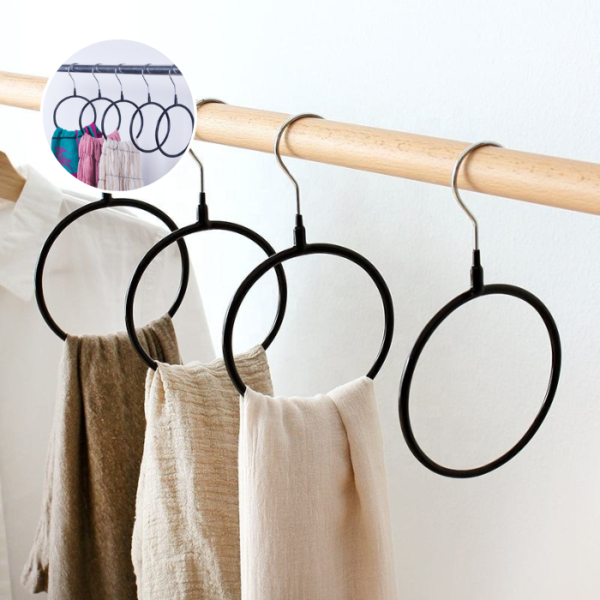Non-slip Steel Multifunctional Tie Rings Holder Organizer for Neckties Shawls Scarves Pashminas Stainless Steel Rust-fre
