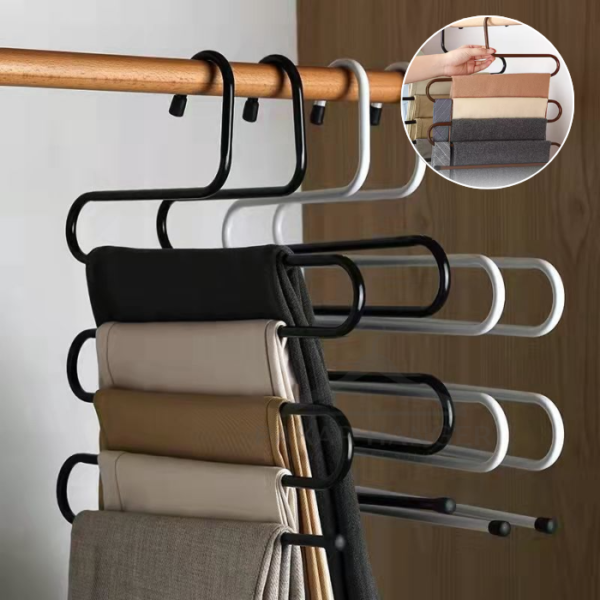 Wardrobe - Multifunctional S-shaped Magic Wrought Steel Pant Hanger Multi-Layer