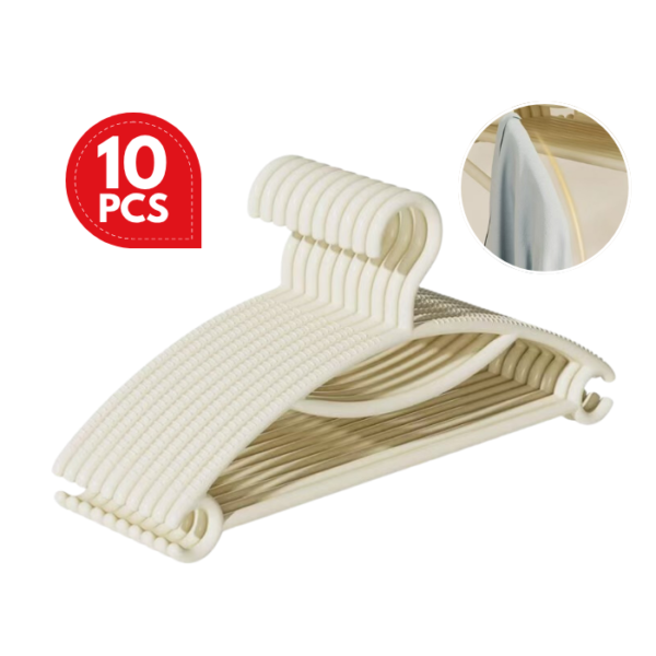 Seamless Anti-slip Durable Hanger Wardrobe Space Saver with Notch Shoulder Pad Durable