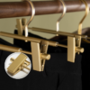 Gold Aluminum Alloy Trousers Rack Strong Clip No Trace Non-Slip Retractable Wardrobe Adjustable Clip Hanger Pant Hanger