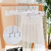 Premium Stainless Steel Pant Hanger With Rubber Cushioned Clip Wood Pants Hangers Flat Hook Hanger Seluar