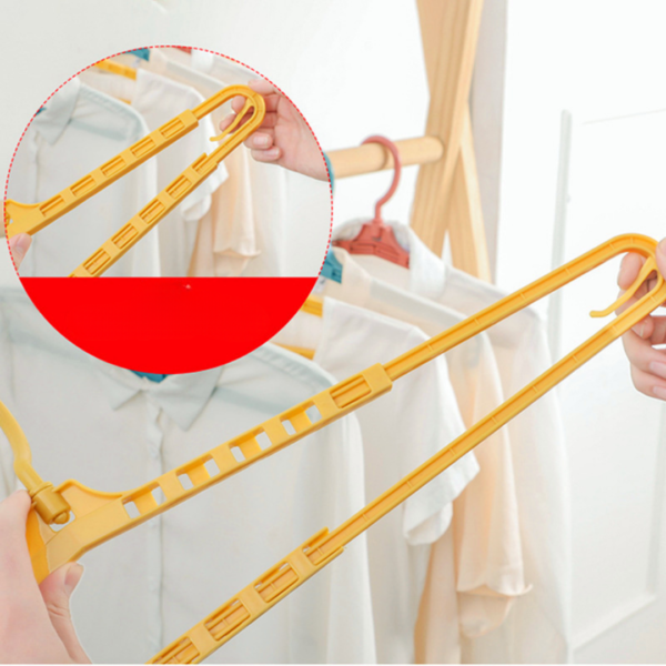 Retractable Clothes Hanger Plastic Seamless Extendable Rotatable Clothes Support For Towel Space Saver