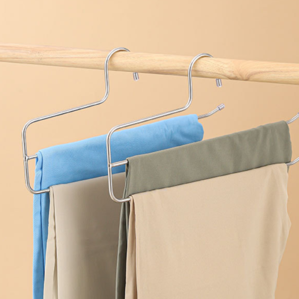 Thick 5mm Ultra Strong Stainless Steel Multi-Layer Trouser Rack – Non-Slip Space Saving Pants Hanger [High Quality]