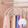 Scarf Hanger - Tudung nNon-slip No Trace Hanger Wardrobe Storage Silk Scarf tie 5-Ring Hanger baju 5 Ring Hanger