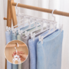 6 Clips Folding Multi-functional Foldable Hanger Long Short Pant Tie Tower Scarf Rack Clip Magic Hanger Storage