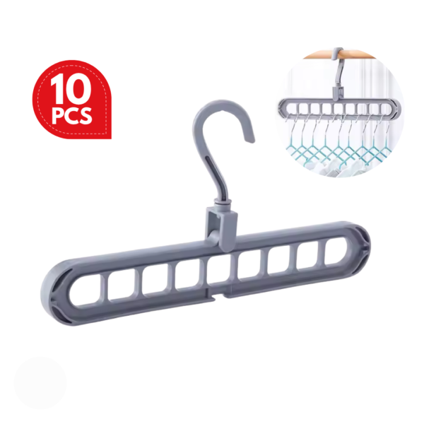 Space-Saver Nine Holes Rotating Hanger Magic Multi-function Folding Clothes Hanger Drying Space saving