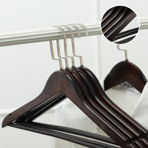 Flat Hook Non-slip  Schima Superba Boutique Solid Clothes Wooden Hanger