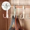 Rotatable 4-claw multipurpose hanger hook hanger tie silk scarf scarf coat rack plastic hook shoe rack