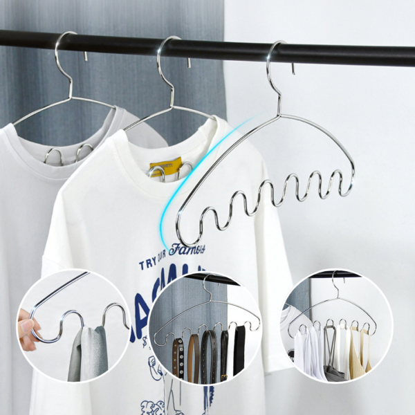 Stainless Steel Hanger Solid Bold Hanger Tie Scarf Storage Rack Multifunctional