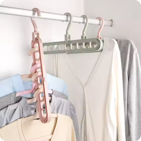 Space-Saver Nine Holes Rotating Hanger Magic Multi-function Folding Clothes Hanger Drying Space saving