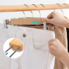 High Quality Korean Style Boutique Solid Wooden Hanger Baju Pant Trouser Hanger Kayu With Clips (Thicker Version)