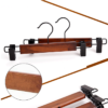 Solid Wood Trouser Rack Trouser Clips Home Unmarked Wooden Trouser Hanging Skirt Function Adjustable Clip Rubber Padded