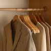 Non-slip  Schima Superba Boutique Solid Clothes Wooden Hanger Baju Hanger Kayu Clips (Thicker Version with clip)