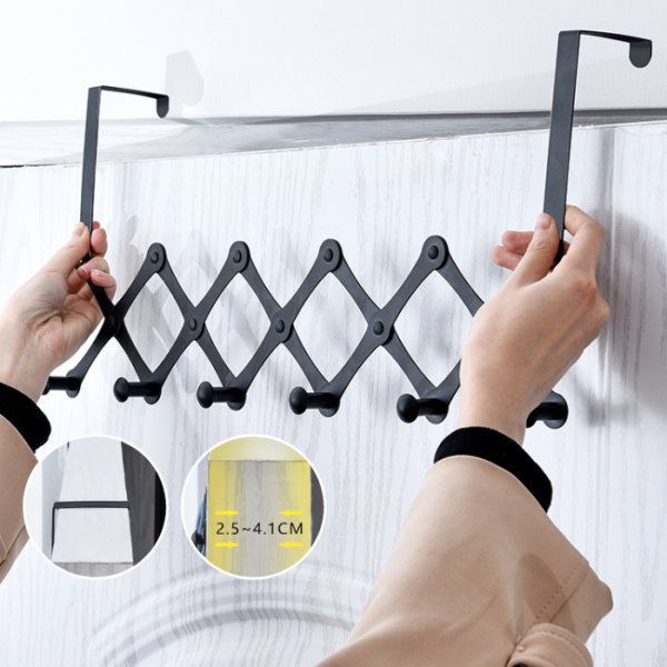 Stainless Steel Door Hook Punch-free Hook Behind the Door  Clothes Hanger Dormitory Bedroom Door Back Storage