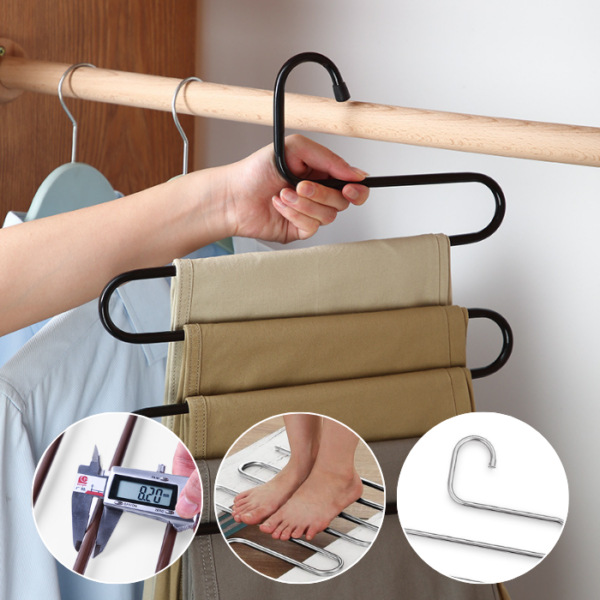 Wardrobe - Multifunctional S-shaped Magic Wrought Steel Pant Hanger Multi-Layer