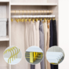 White Wooden Pants Skirts Hangers Solid Wood Trousers Bottom Hanger with 2-Adjustable Gold Clips