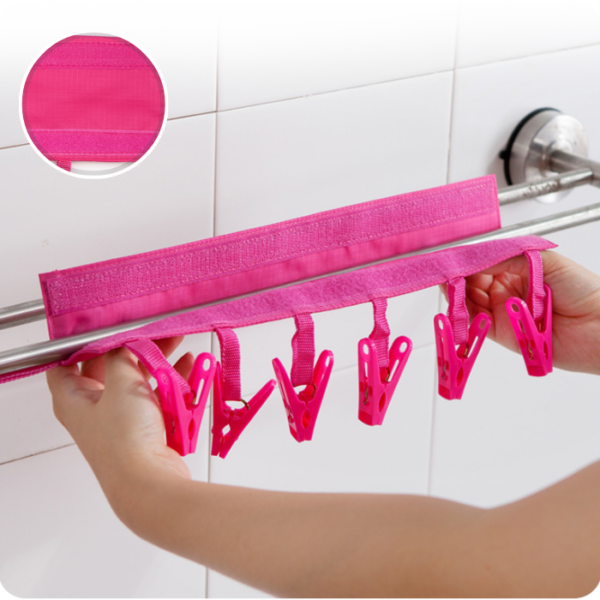 Space Saving Clothespin Hanger