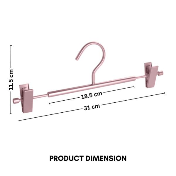 Gold Aluminum Alloy Trousers Rack Strong Clip No Trace Non-Slip Retractable Wardrobe Adjustable Clip Hanger Pant Hanger