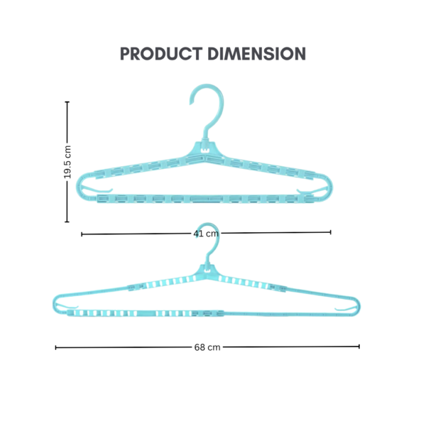 Retractable Clothes Hanger Plastic Seamless Extendable Rotatable Clothes Support For Towel Space Saver