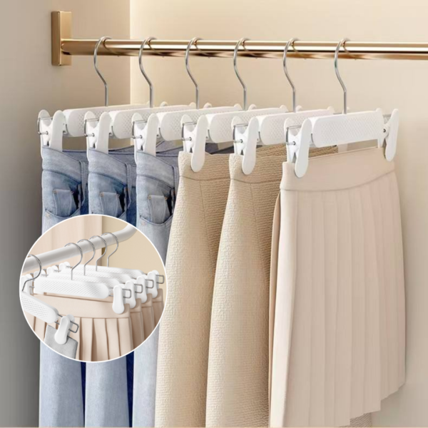 Adjustable Non-Slip Clip Hanger 28cm – Multi-Purpose Clothes & Pants Organizer Trouser Hanger High Quality Anti-slip