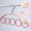 Scarf Hanger - Tudung nNon-slip No Trace Hanger Wardrobe Storage Silk Scarf tie 5-Ring Hanger baju 5 Ring Hanger