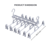 6 Clips Folding Multi-functional Foldable Hanger Long Short Pant Tie Tower Scarf Rack Clip Magic Hanger Storage