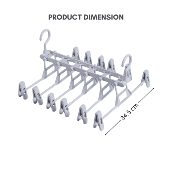 6 Clips Folding Multi-functional Foldable Hanger Long Short Pant Tie Tower Scarf Rack Clip Magic Hanger Storage