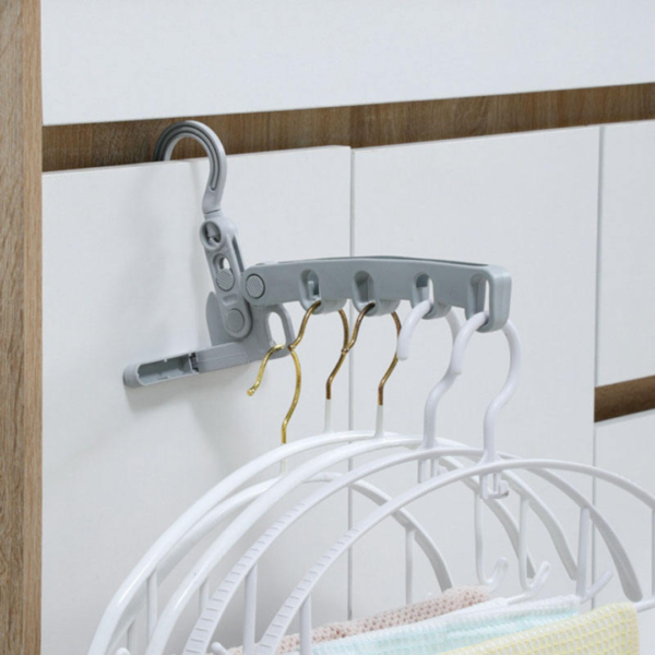 Space Saving Foldable Hanger Plastic Travel Drying Rack with 5 Holes Easy to Install with No Tools Needed Door Hook