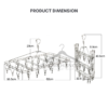 30 clips Stainless Steel Square Folding Hanger Socks Rack Super Thick Square With Clip Drying Rack Heavy Duty Hangers