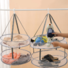 Gray Edging Drying Basket Double-folding Net Pocket