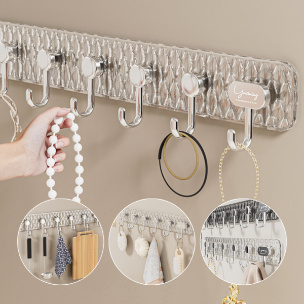 Six-row Punch-free Adhesive Hook