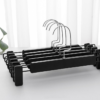 Premium Stainless Steel Pant Hanger With Rubber Cushioned Clip Wood Pants Hangers Flat Hook Hanger Seluar
