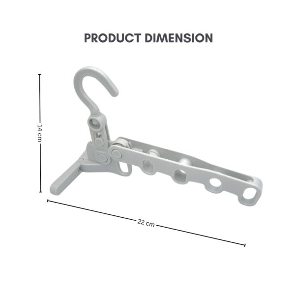 Space Saving Foldable Hanger Plastic Travel Drying Rack with 5 Holes Easy to Install with No Tools Needed Door Hook
