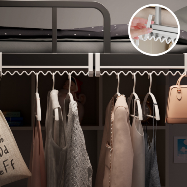 Bedside Rack Dormitory Creative Carbon Steel Punch-free Multifunctional Wall-mounted Bedroom Hook Artifact