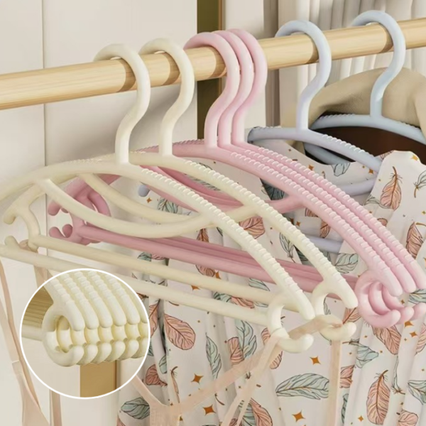 Seamless Anti-slip Durable Hanger Wardrobe Space Saver with Notch Shoulder Pad Durable