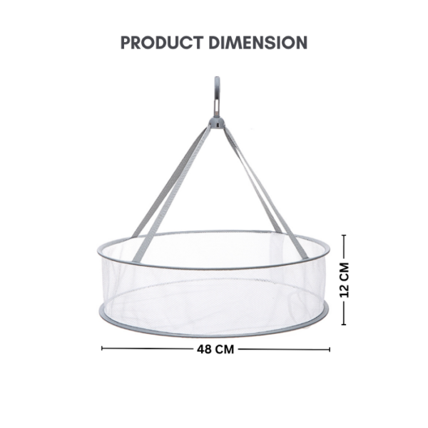 Gray Edging Drying Basket Double-folding Net Pocket