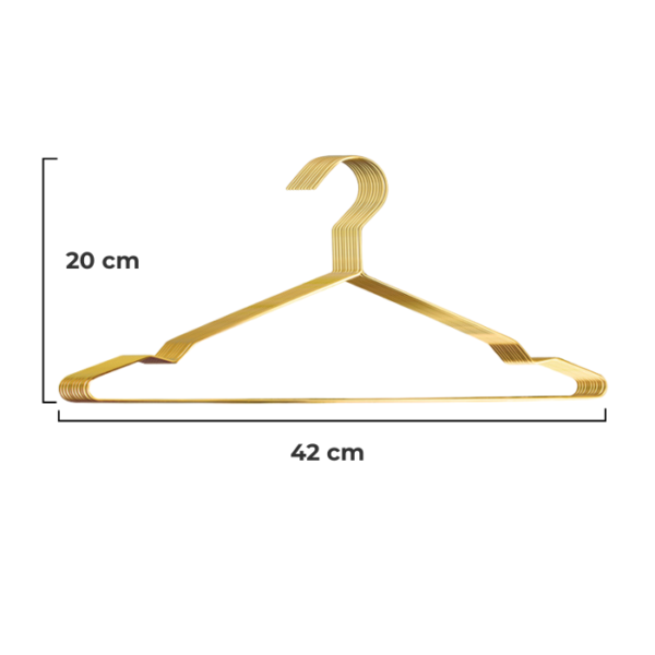 Golden Strong Wire Metal Hangers Luxury Clothes Hangers  Heavy Duty Coat Hangers Space Saving Closet Organize