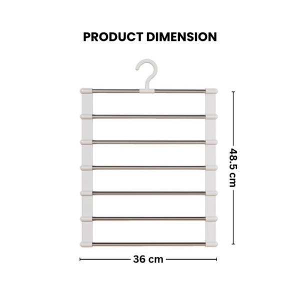 Stainless Steel Foldable Ladder Trouser Rack Multi-Layer Pants Hangers for Home Travel Household Stainless SteelOrganize