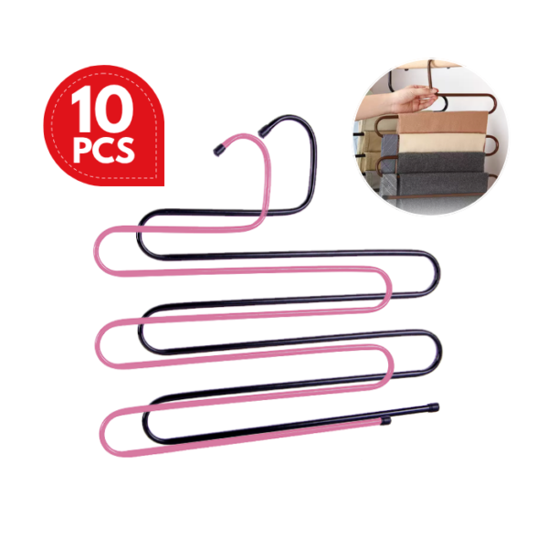 Wardrobe - Multifunctional S-shaped Magic Wrought Steel Pant Hanger Multi-Layer