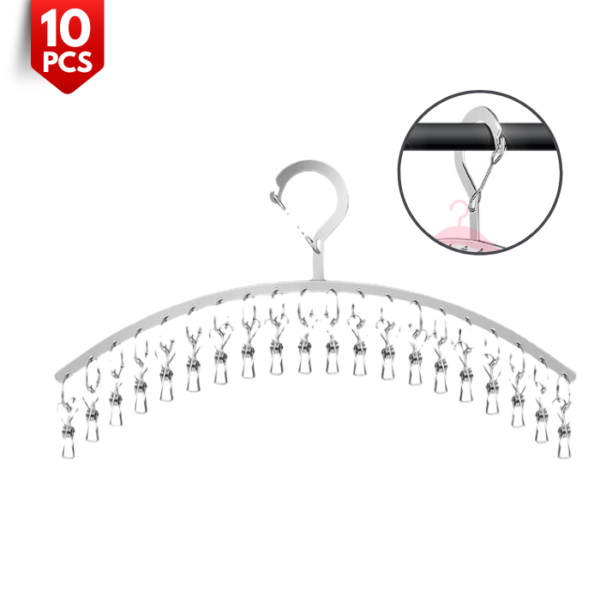 20-Clip Stainless Steel Sock Hanger